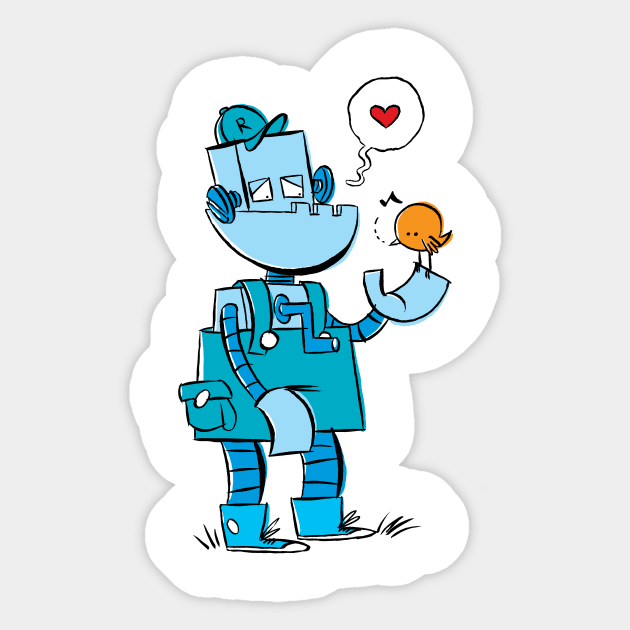 Robot in love Sticker by Happy Monsters